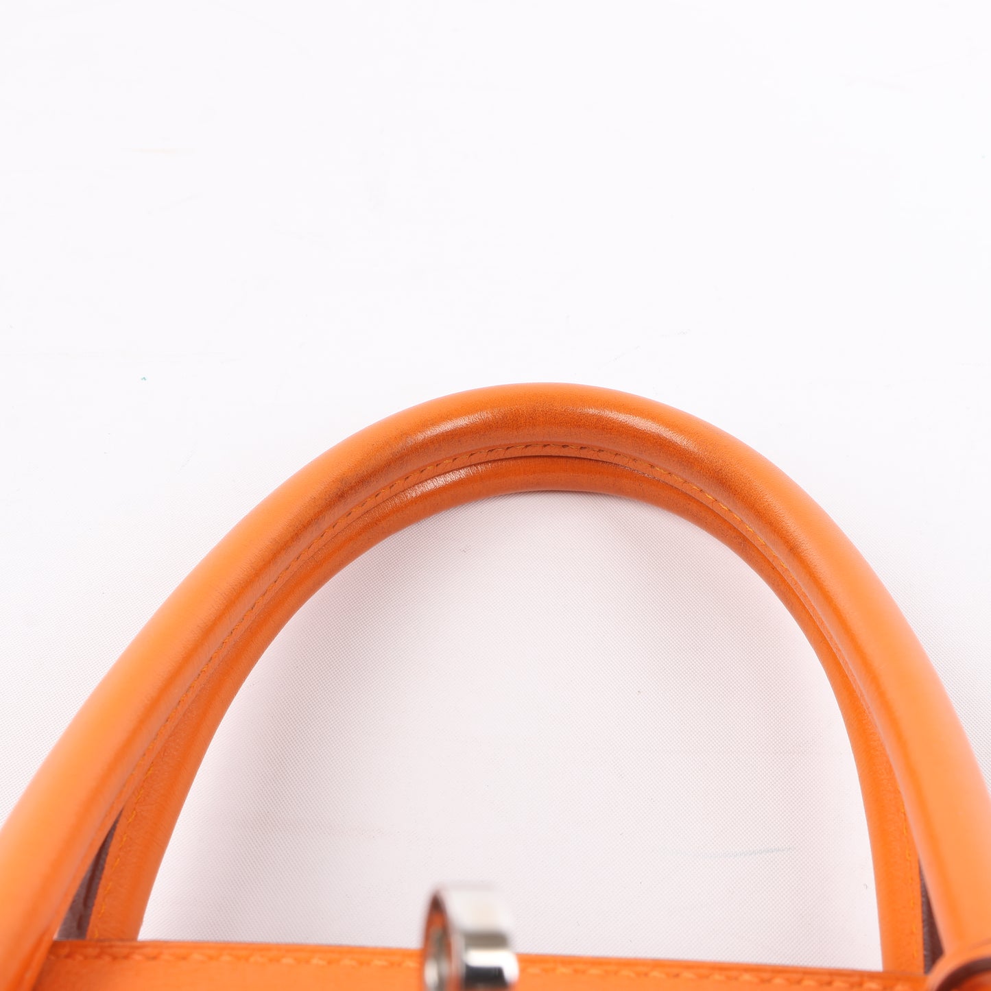 HERMES Birkin 30 Veau Swift Orange Silver Metal Fittings Handbag □J: 2006