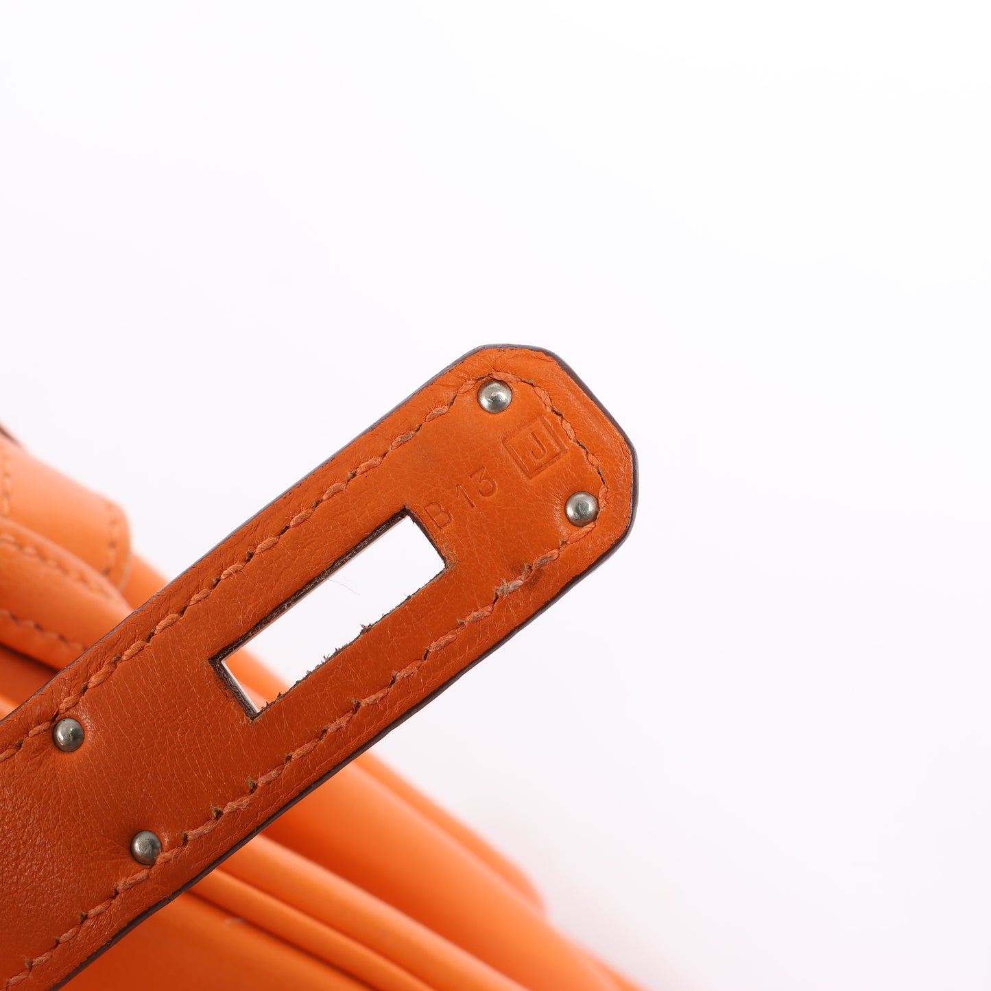 HERMES Birkin 30 Veau Swift Orange Silver Metal Fittings Handbag □J: 2006