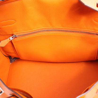 HERMES Birkin 30 Veau Swift Orange Silver Metal Fittings Handbag □J: 2006
