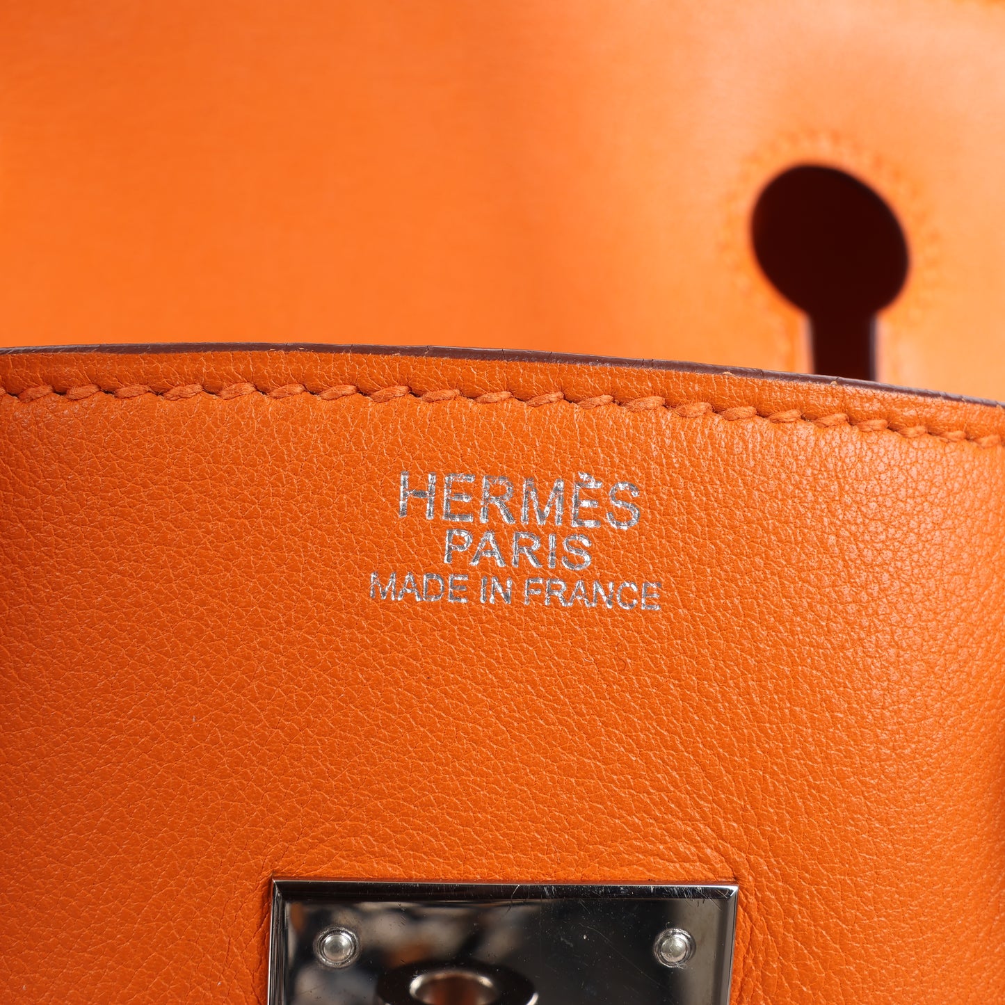 HERMES Birkin 30 Veau Swift Orange Silver Metal Fittings Handbag □J: 2006