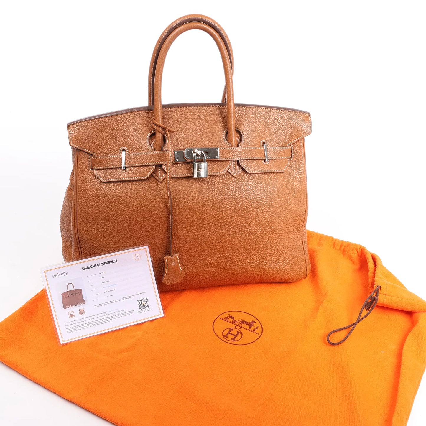 HERMES Birkin 35  Le Tournay Togo Gold Silver Metal Fittings Handbag □G:2003