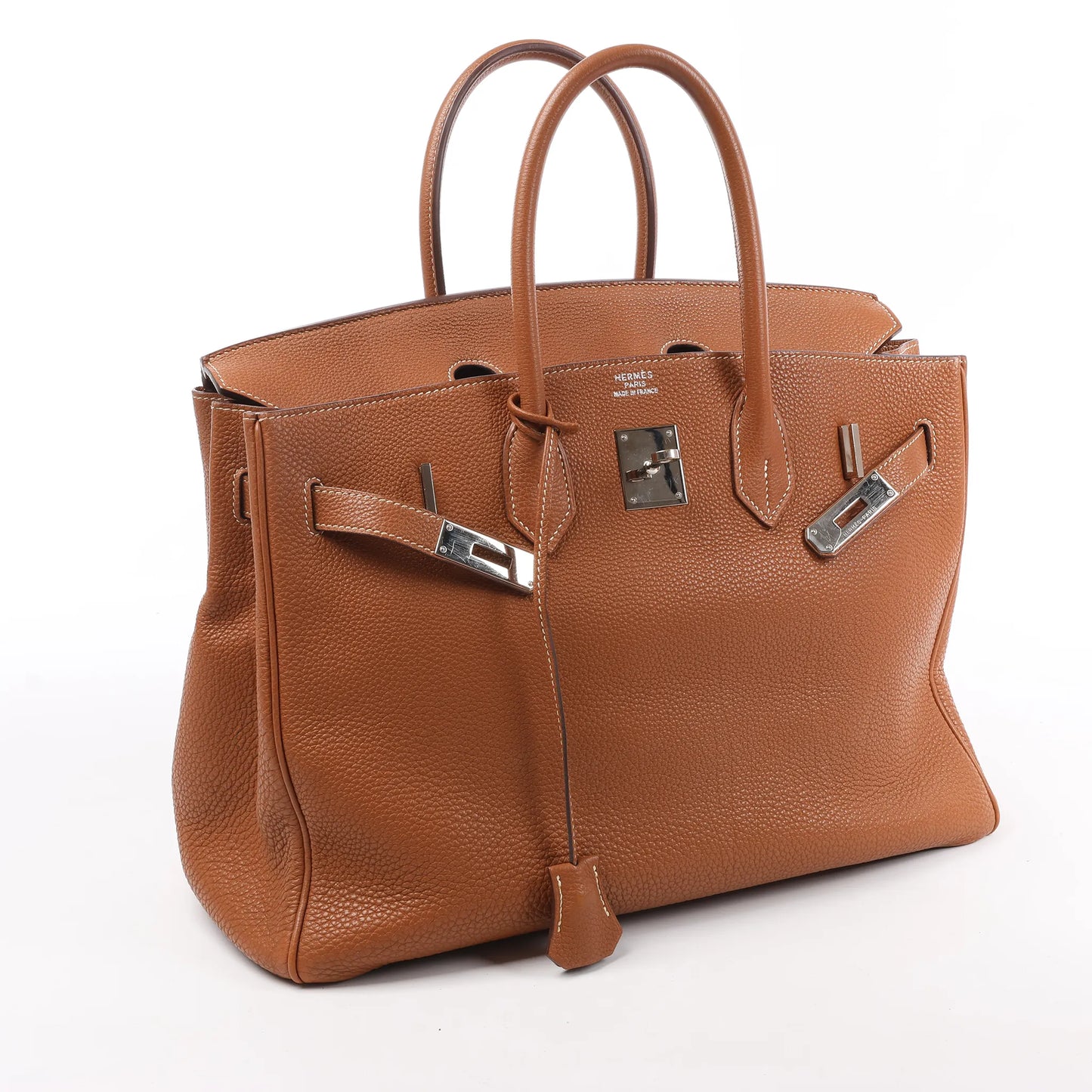 HERMES Birkin 35  Le Tournay Togo Gold Silver Metal Fittings Handbag □G:2003