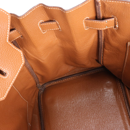 HERMES Birkin 35  Le Tournay Togo Gold Silver Metal Fittings Handbag □G:2003