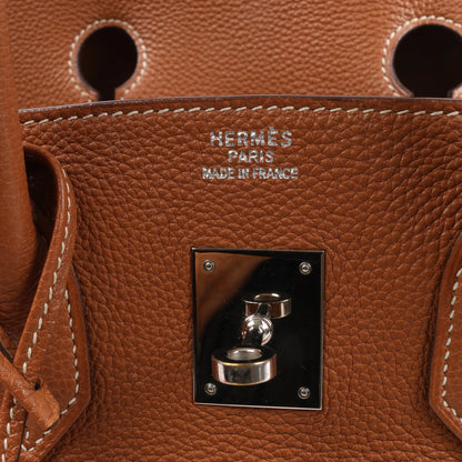 HERMES Birkin 35  Le Tournay Togo Gold Silver Metal Fittings Handbag □G:2003