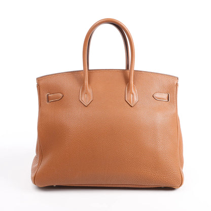 HERMES Birkin 35  Le Tournay Togo Gold Silver Metal Fittings Handbag □G:2003