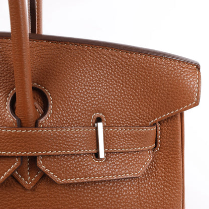 HERMES Birkin 35  Le Tournay Togo Gold Silver Metal Fittings Handbag □G:2003