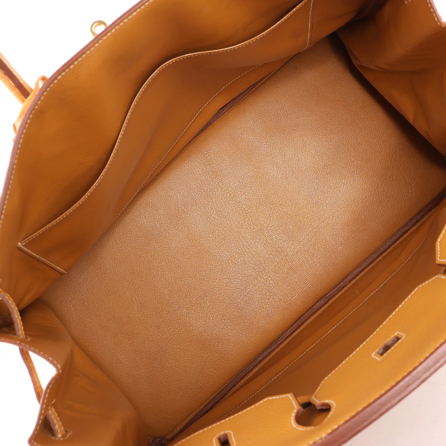 HERMES Birkin 40 Le Tournay Fjord Handbag in Natural sable ○W:1993