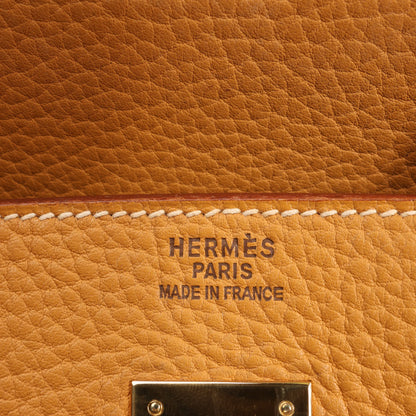 HERMES Birkin 40 Le Tournay Fjord Handbag in Natural sable ○W:1993