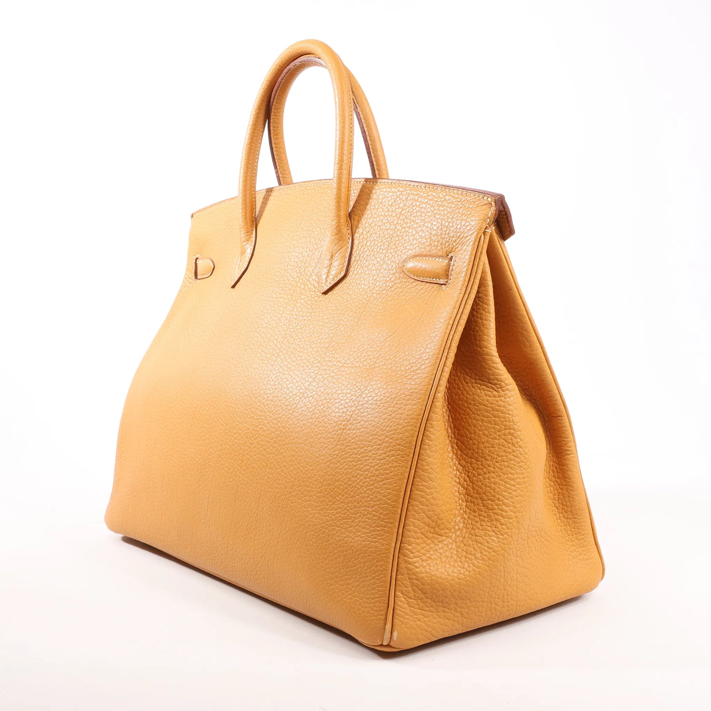 HERMES Birkin 40 Le Tournay Fjord Handbag in Natural sable ○W:1993