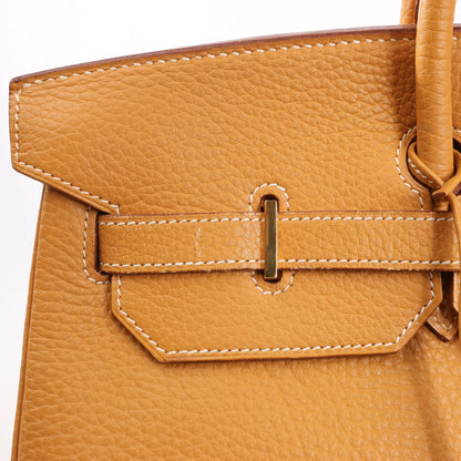 HERMES Birkin 40 Le Tournay Fjord Handbag in Natural sable ○W:1993