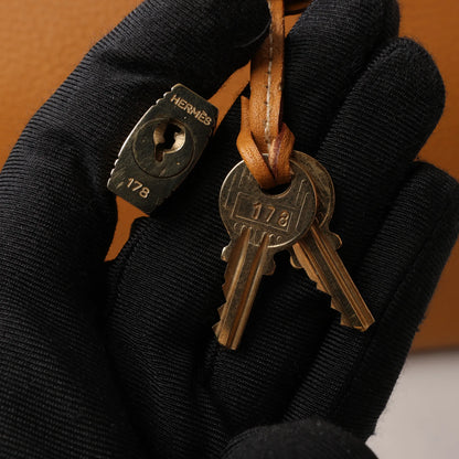 HERMES Birkin 40 Le Tournay Fjord Handbag in Natural sable ○W:1993