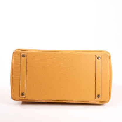 HERMES Birkin 40 Le Tournay Fjord Handbag in Natural sable ○W:1993