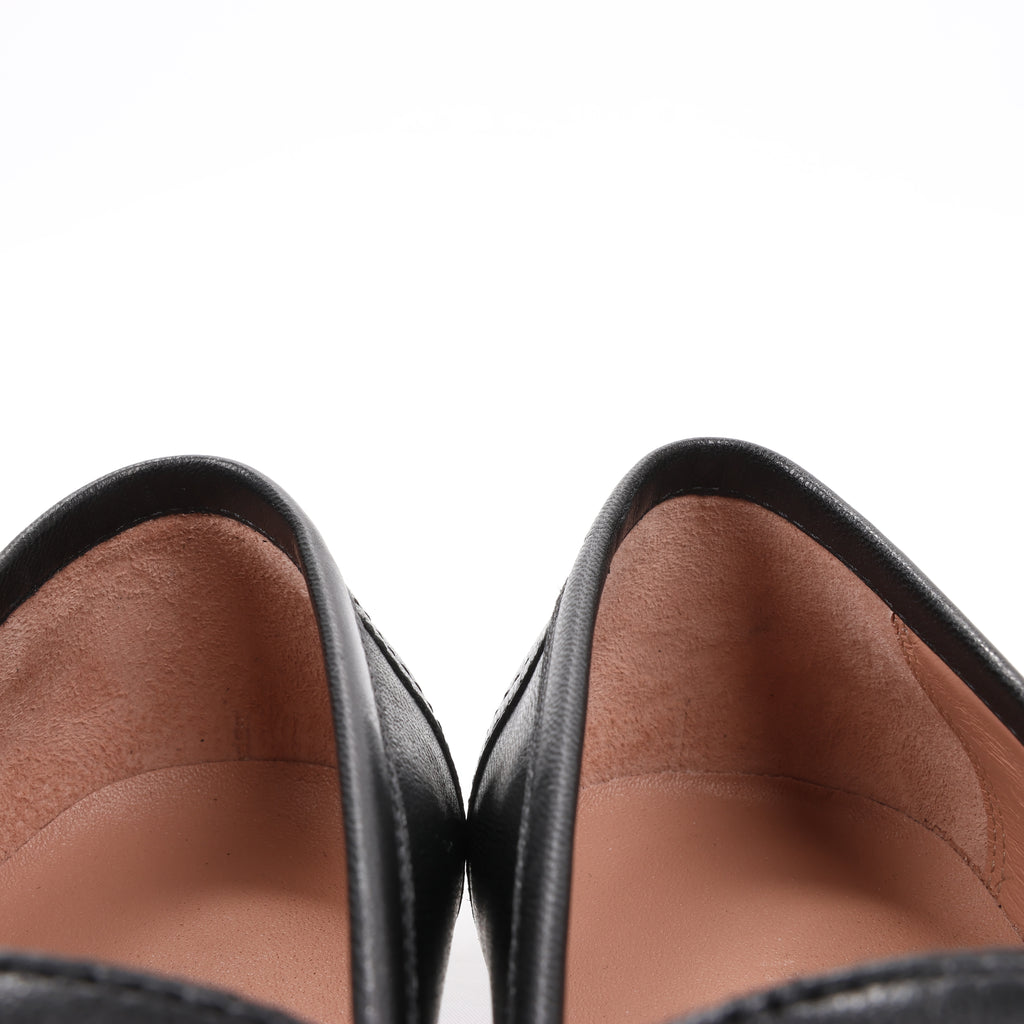 HERMES Paris Leather Loafers in Black, Size 38.5 EU