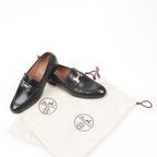 HERMES Paris Leather Loafers in Black, Size 38.5 EU