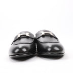 HERMES Paris Leather Loafers in Black, Size 38.5 EU