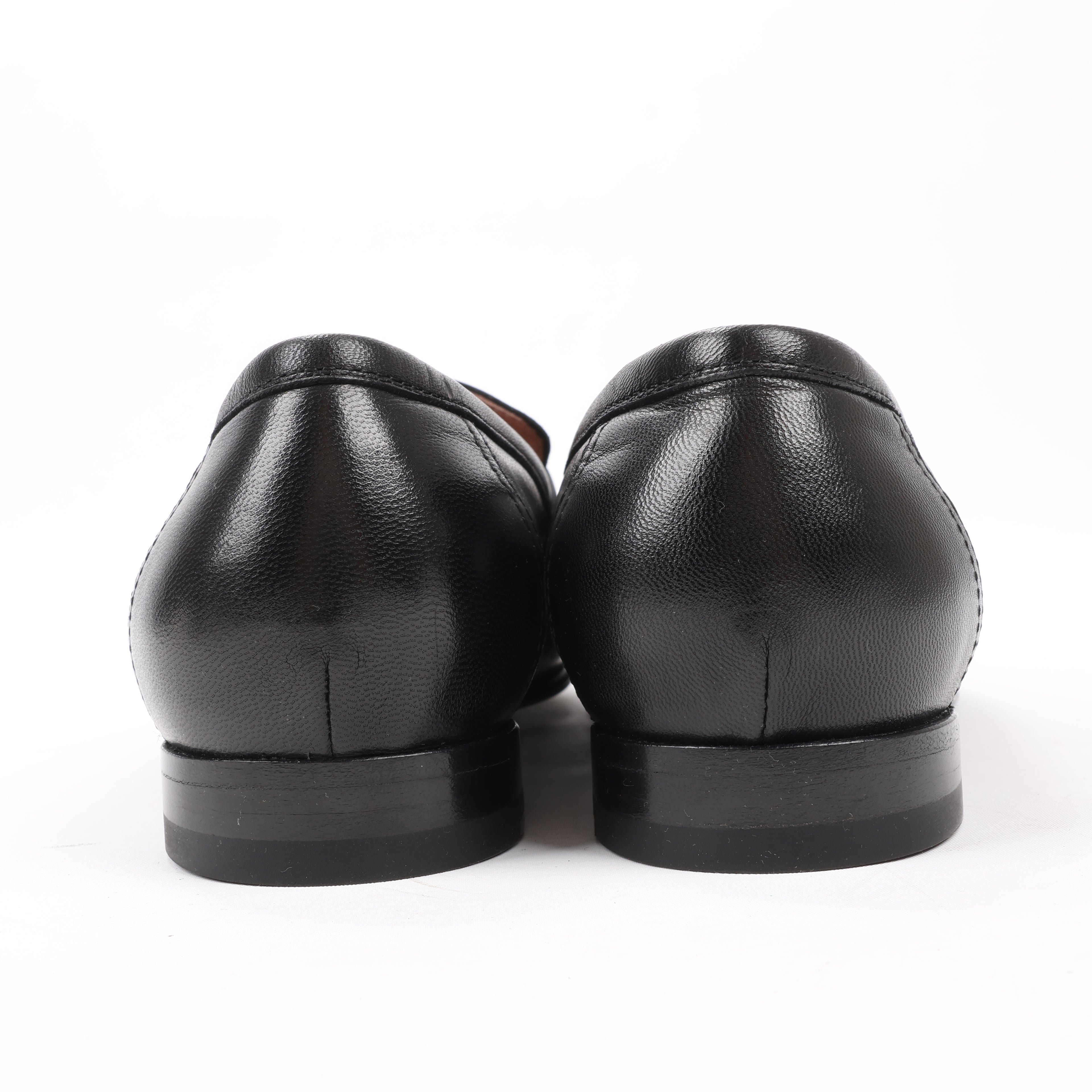 HERMES Paris Leather Loafers in Black, Size 38.5 EU