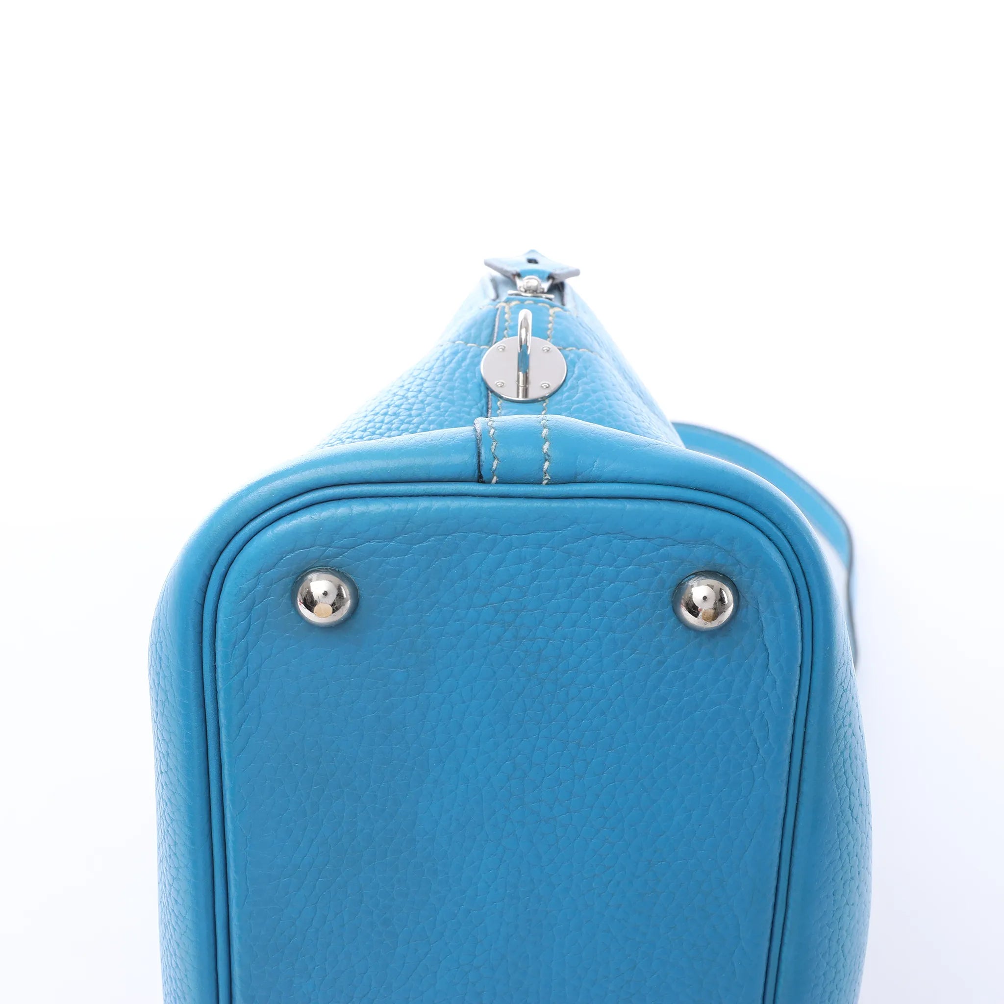 HERMES Bolide 31 Taurillon Clemence 2Way Handbag in Blue □I: 2005