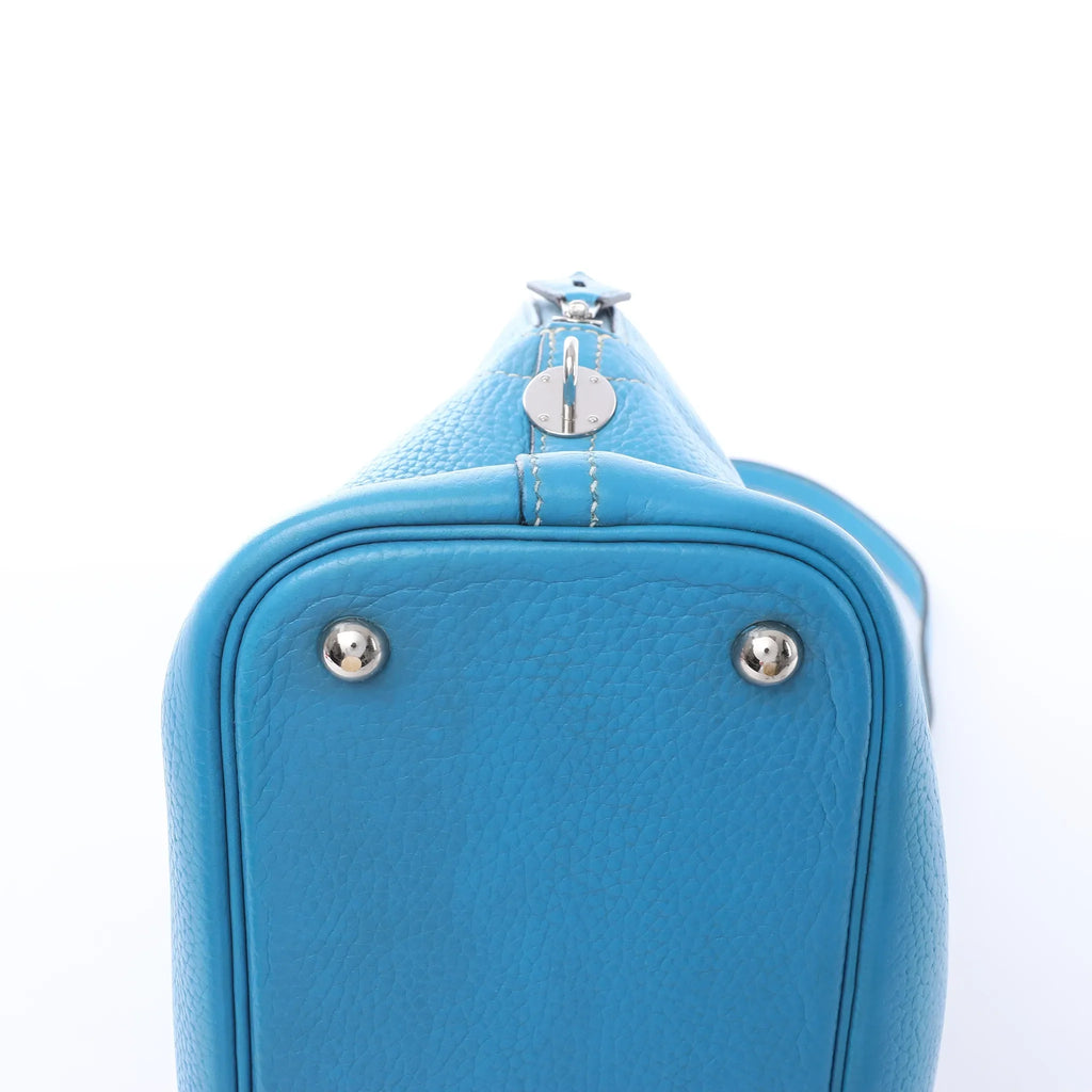 HERMES Bolide 31 Taurillon Clemence 2Way Handbag in Blue □I: 2005