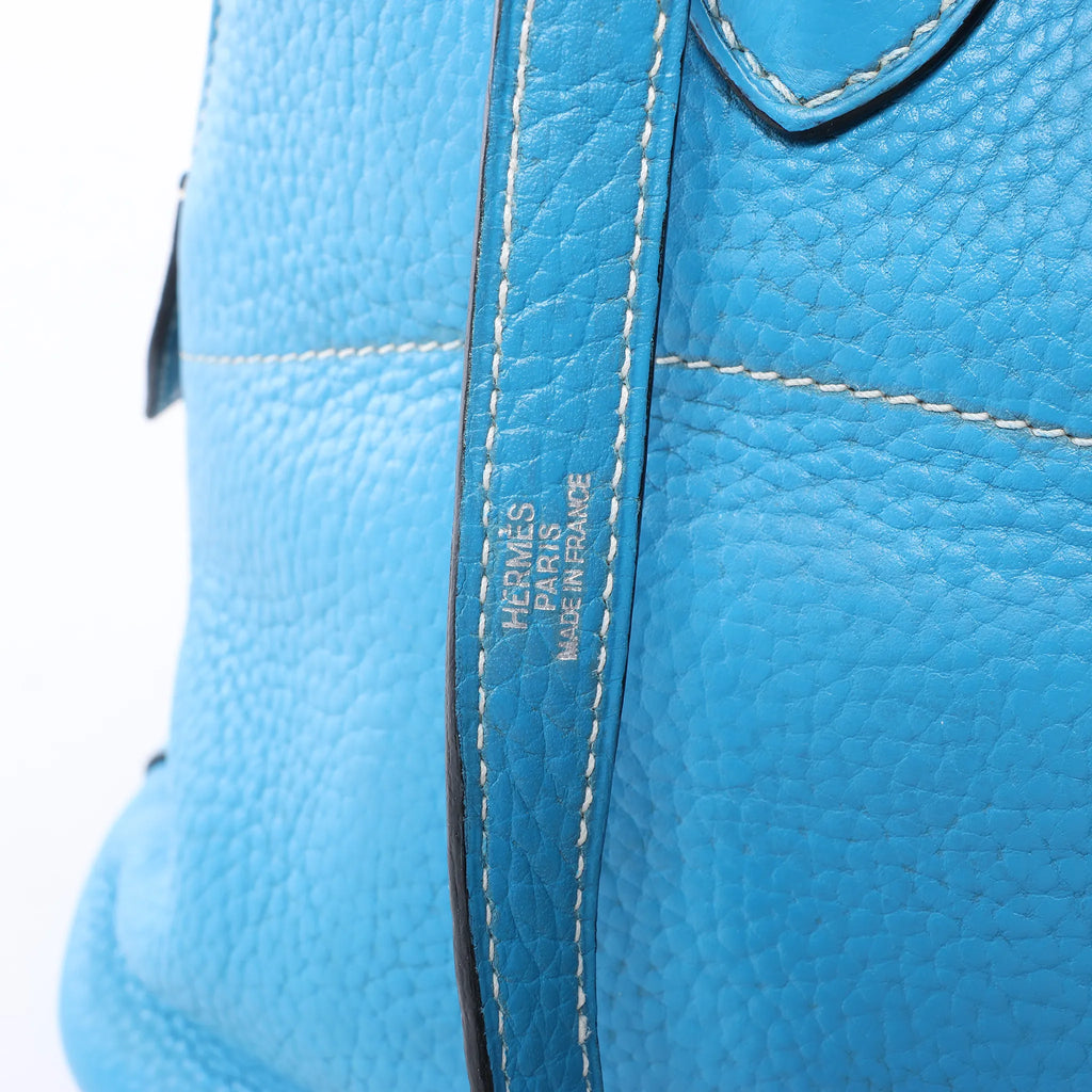 HERMES Bolide 31 Taurillon Clemence 2Way Handbag in Blue □I: 2005