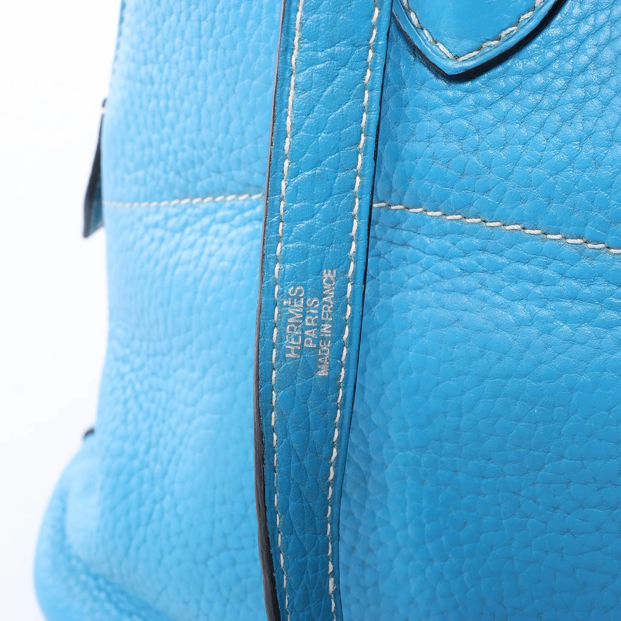 HERMES Bolide 31 Taurillon Clemence 2Way Handbag in Blue □I: 2005
