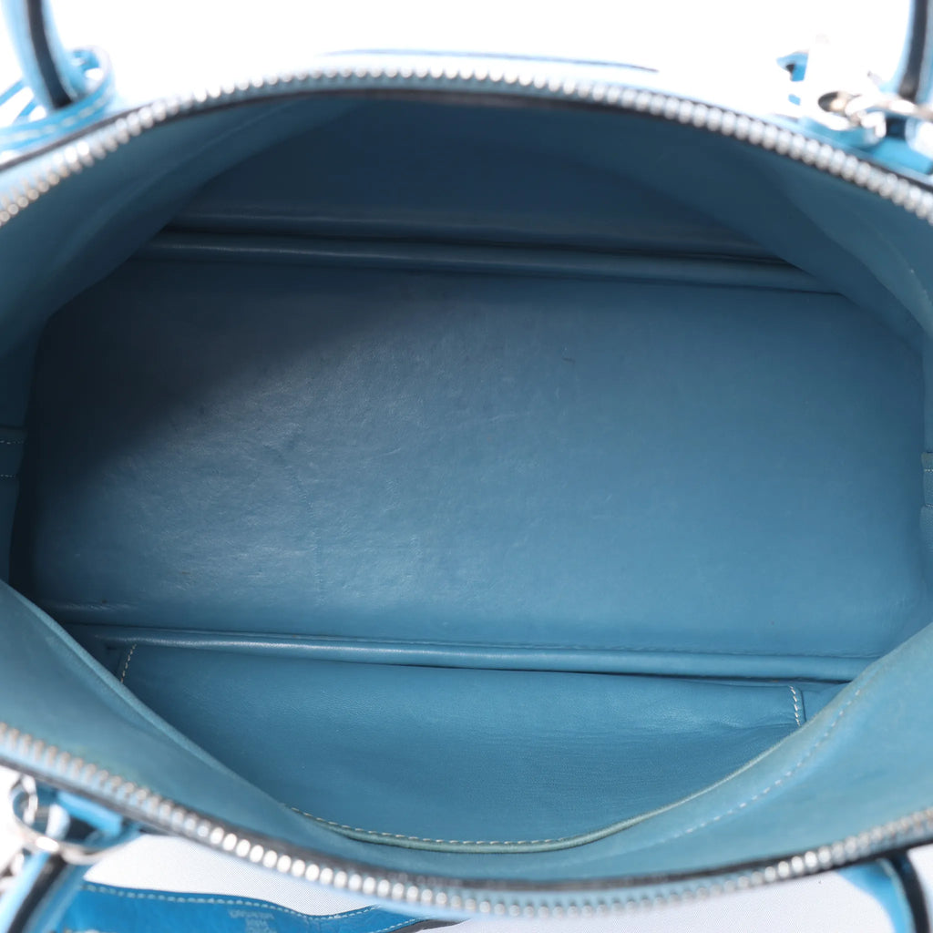 HERMES Bolide 31 Taurillon Clemence 2Way Handbag in Blue □I: 2005