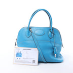 HERMES Bolide 31 Taurillon Clemence 2Way Handbag in Blue □I: 2005