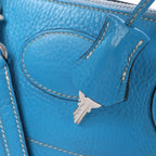 HERMES Bolide 31 Taurillon Clemence 2Way Handbag in Blue □I: 2005
