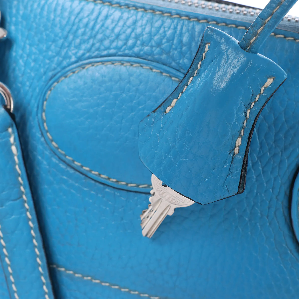 HERMES Bolide 31 Taurillon Clemence 2Way Handbag in Blue □I: 2005