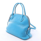 HERMES Bolide 31 Taurillon Clemence 2Way Handbag in Blue □I: 2005