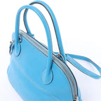 HERMES Bolide 31 Taurillon Clemence 2Way Handbag in Blue □I: 2005