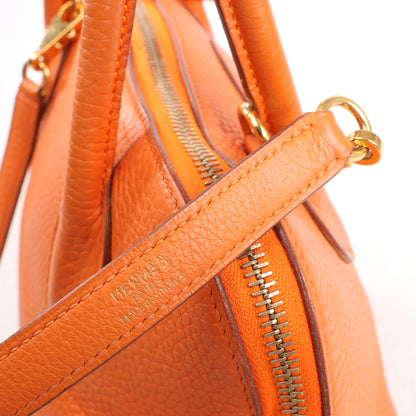 HERMES Bolide 31 Taurillon Clemence 2Way Handbag in Orange □H: 2004