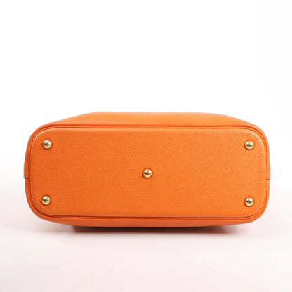 HERMES Bolide 31 Taurillon Clemence 2Way Handbag in Orange □H: 2004