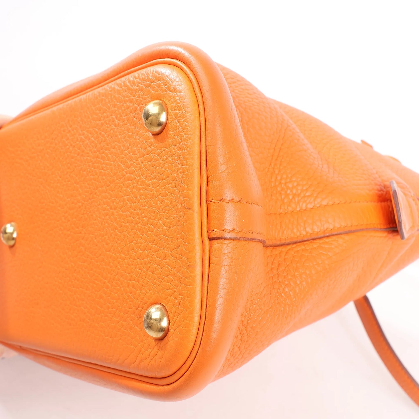 HERMES Bolide 31 Taurillon Clemence 2Way Handbag in Orange □H: 2004