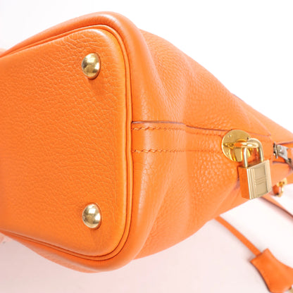 HERMES Bolide 31 Taurillon Clemence 2Way Handbag in Orange □H: 2004