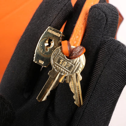 HERMES Bolide 31 Taurillon Clemence 2Way Handbag in Orange □H: 2004