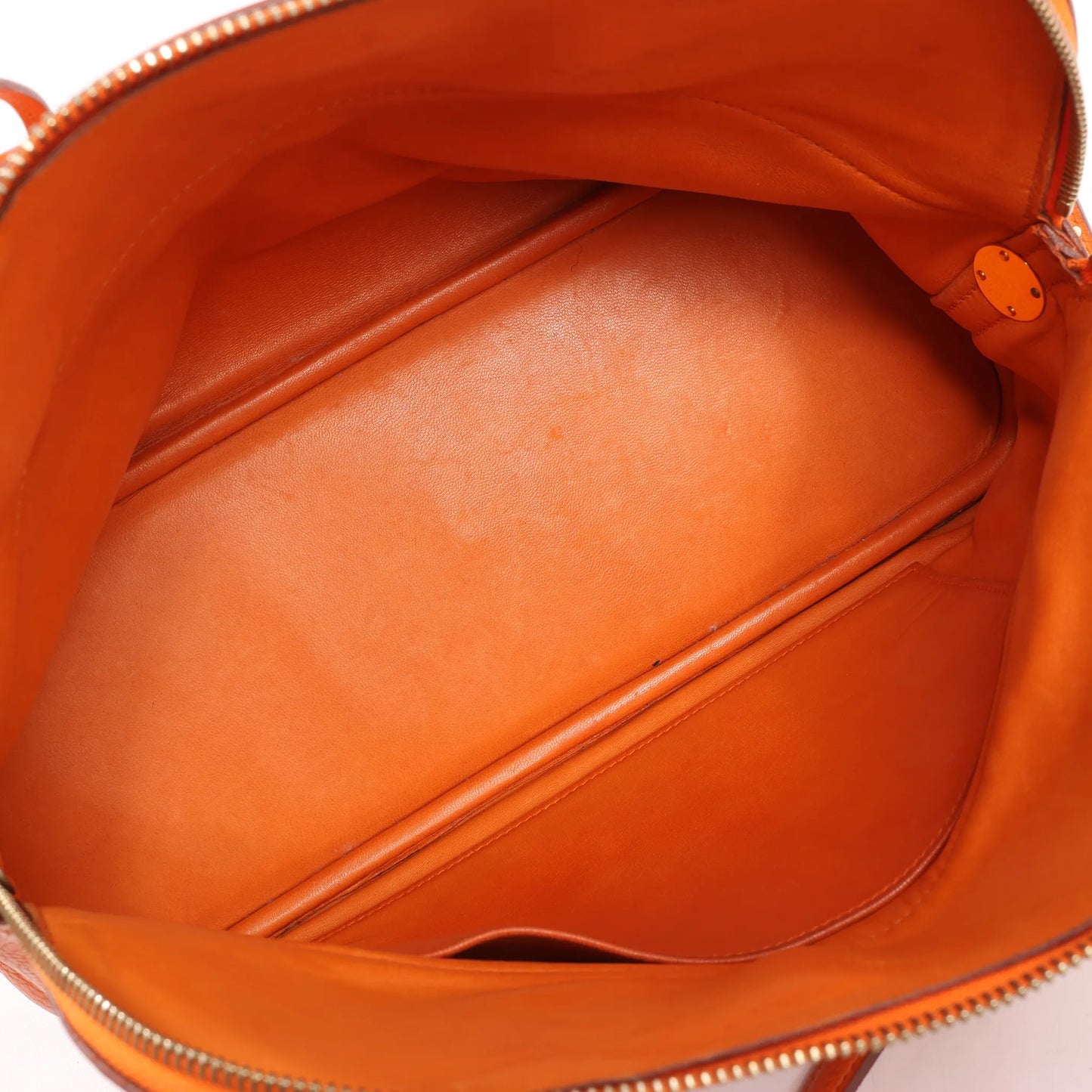 HERMES Bolide 31 Taurillon Clemence 2Way Handbag in Orange □H: 2004