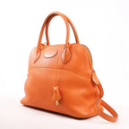 HERMES Bolide 31 Taurillon Clemence 2Way Handbag in Orange □H: 2004