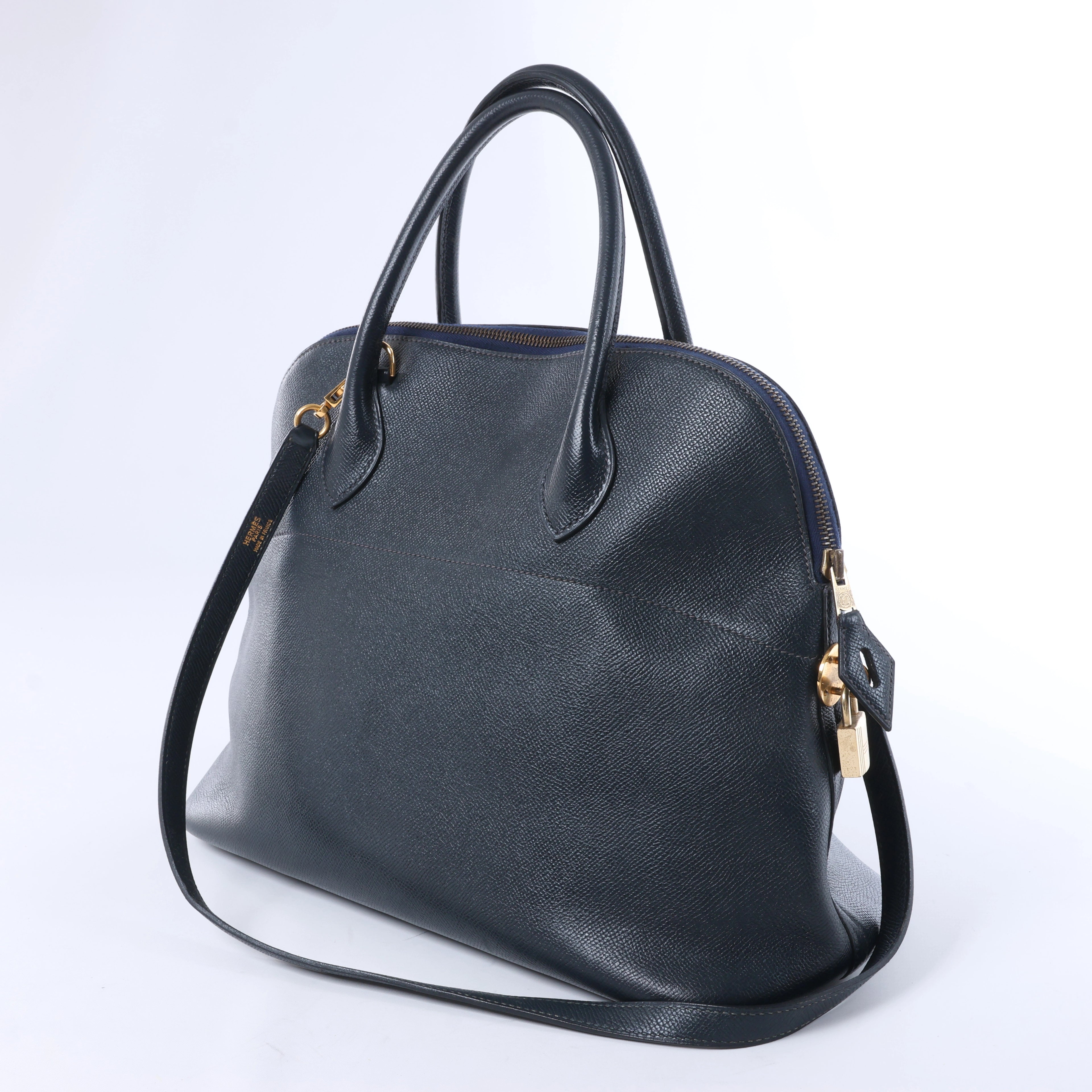 Bolso de mano HERMES Bolide 35 Cushbell Rouge vif con herrajes de metal dorado ○W:1993