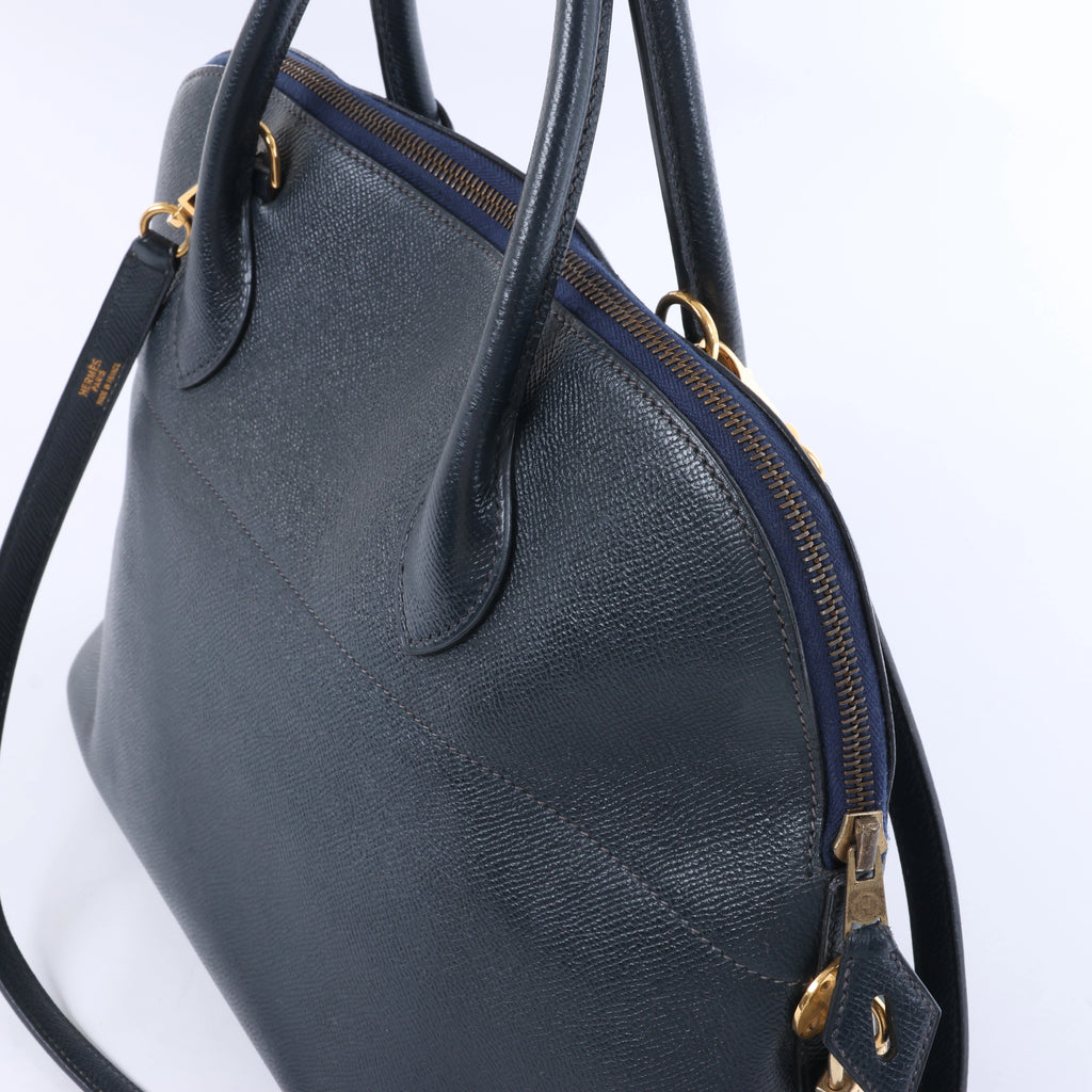 Bolso de mano HERMES Bolide 35 Cushbell Rouge vif con herrajes de metal dorado ○W:1993