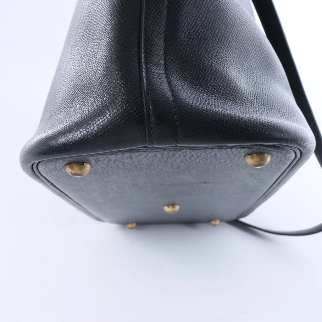 Bolso de mano HERMES Bolide 35 Cushbell Rouge vif con herrajes de metal dorado ○W:1993
