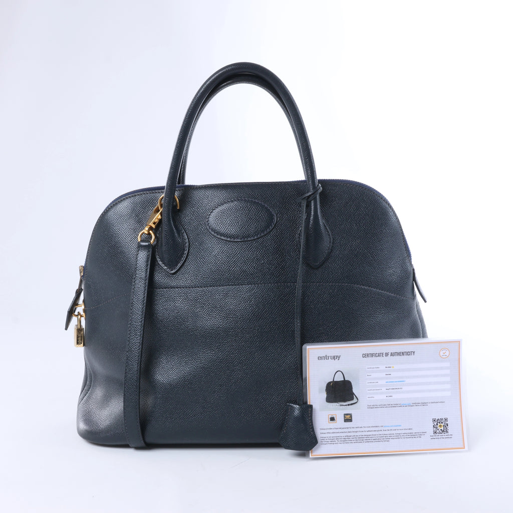 Bolso de mano HERMES Bolide 35 Cushbell Rouge vif con herrajes de metal dorado ○W:1993