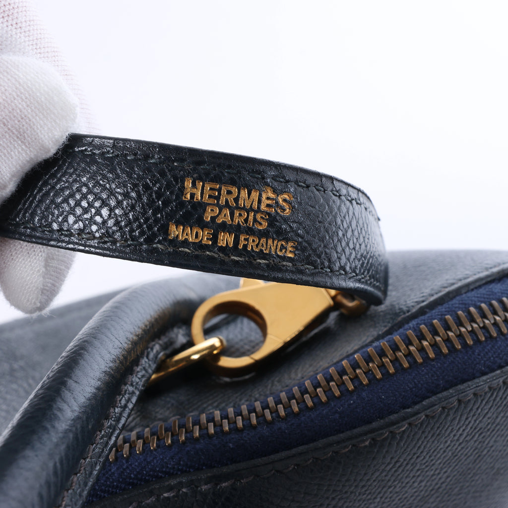 Bolso de mano HERMES Bolide 35 Cushbell Rouge vif con herrajes de metal dorado ○W:1993