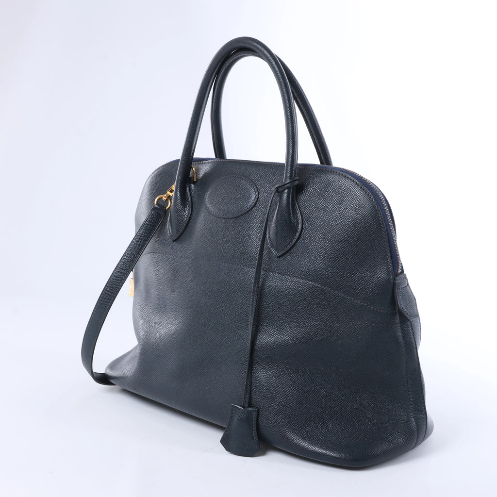 Bolso de mano HERMES Bolide 35 Cushbell Rouge vif con herrajes de metal dorado ○W:1993