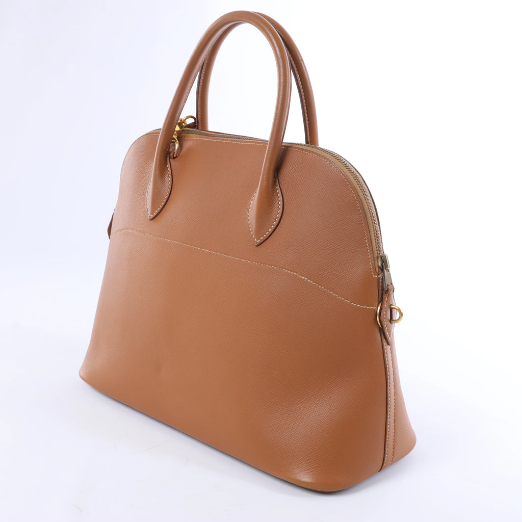 Hermès Bolide 35 Cushbell Leather Handbag in Brown ○X: 1994