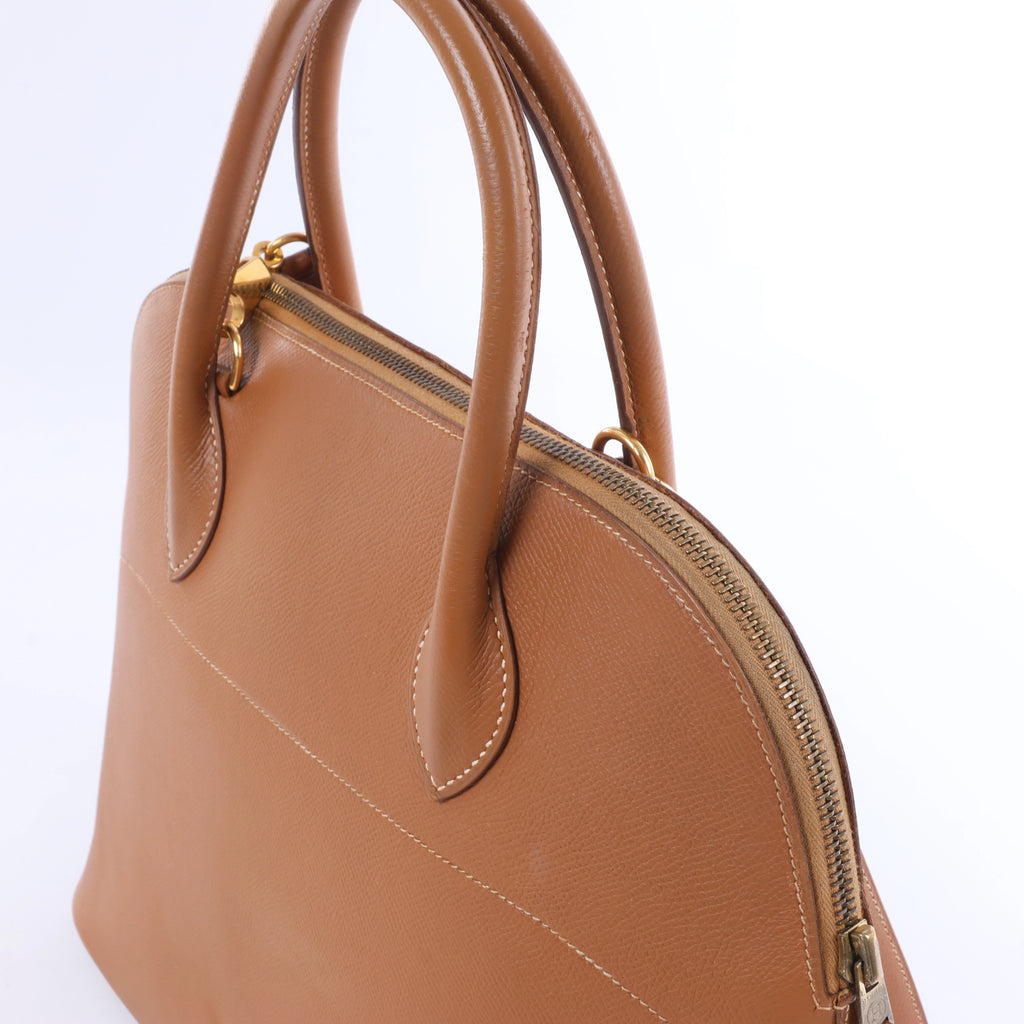 Hermès Bolide 35 Cushbell Leather Handbag in Brown ○X: 1994