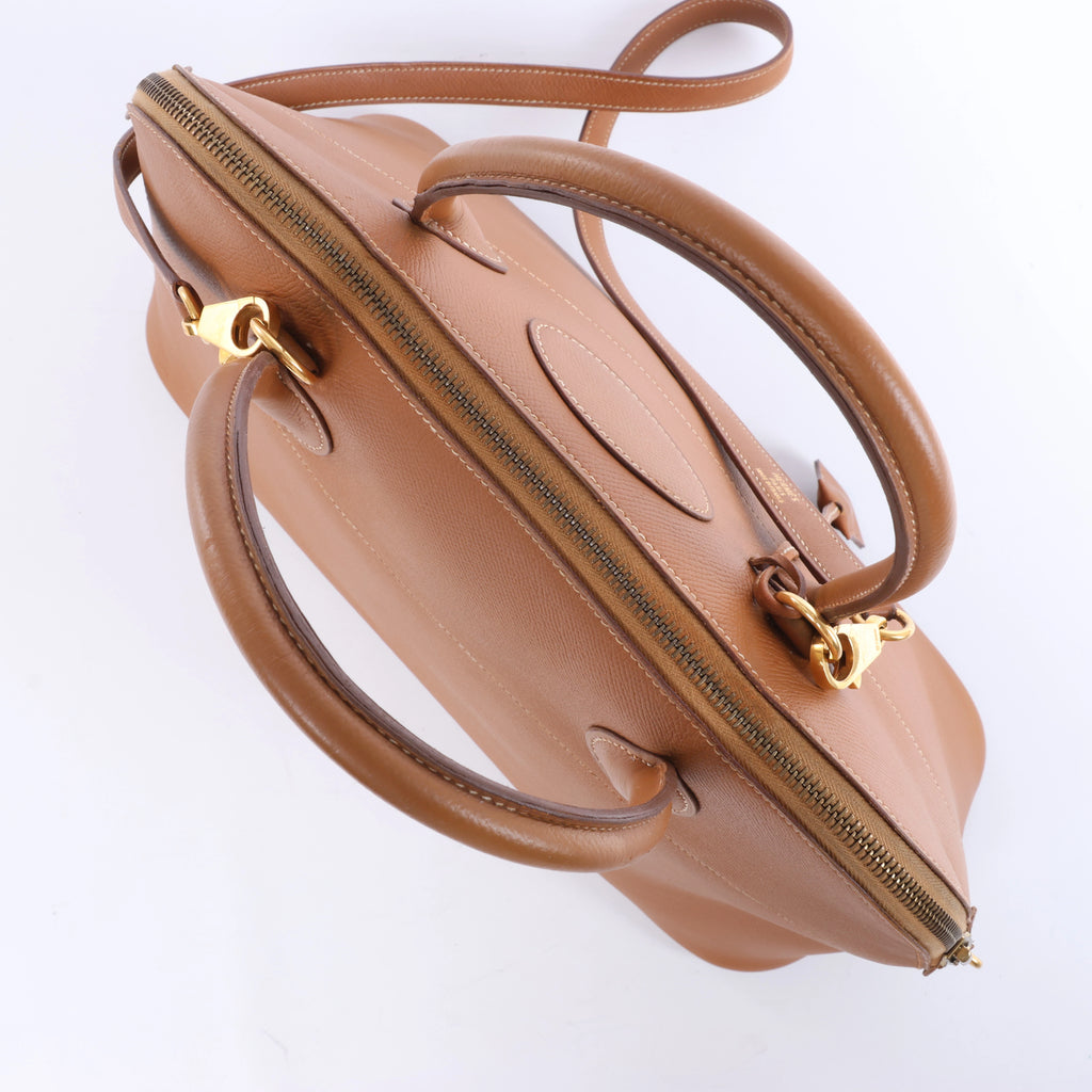 Hermès Bolide 35 Cushbell Leather Handbag in Brown ○X: 1994