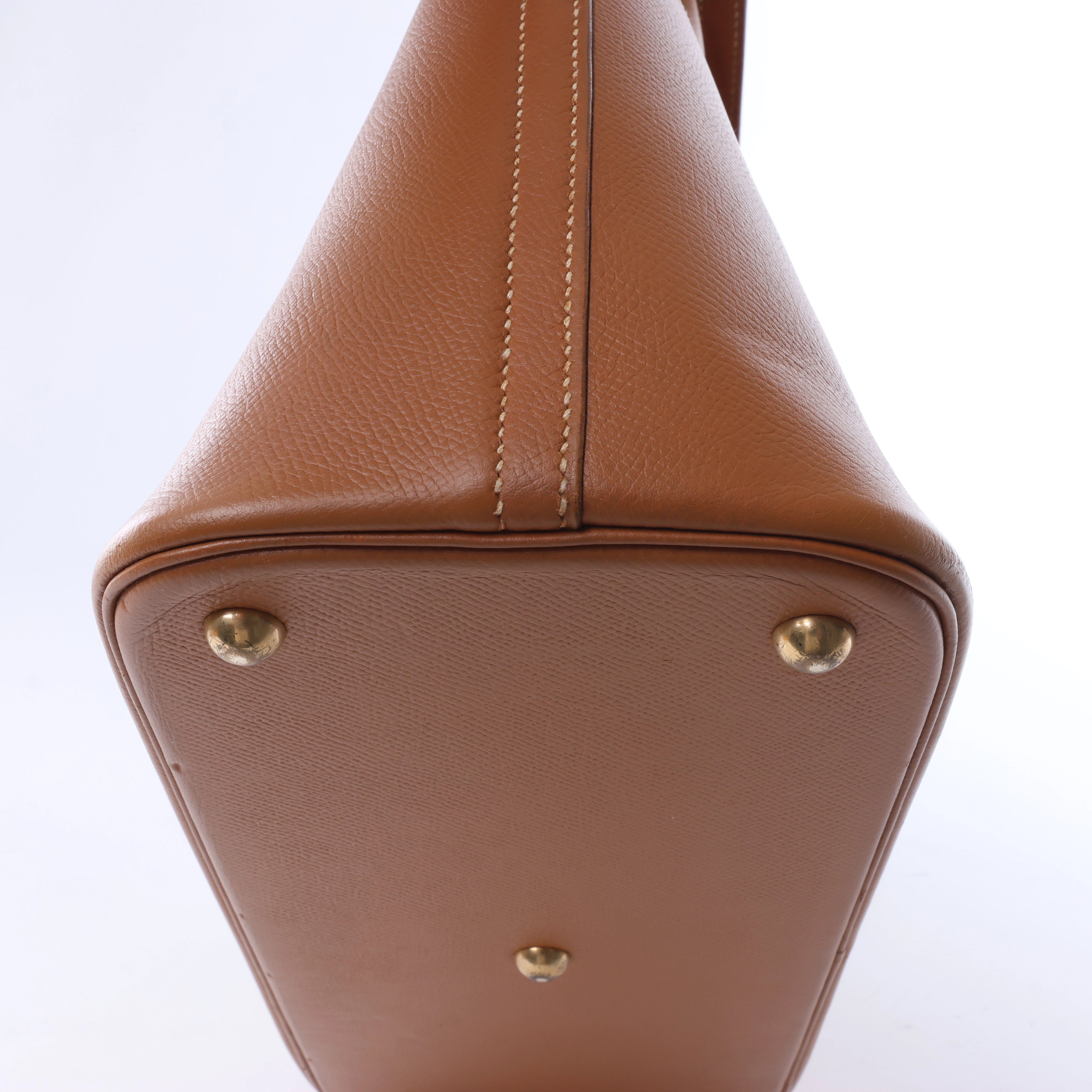 Hermès Bolide 35 Cushbell Leather Handbag in Brown ○X: 1994