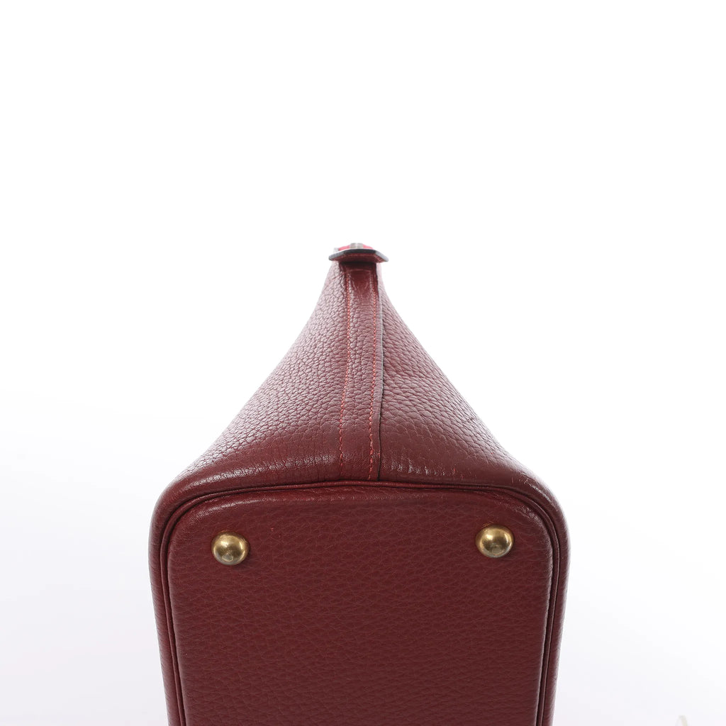 HERMES Bolide 35 Fjord Handbag in Rouge Casaque ○Y:1995