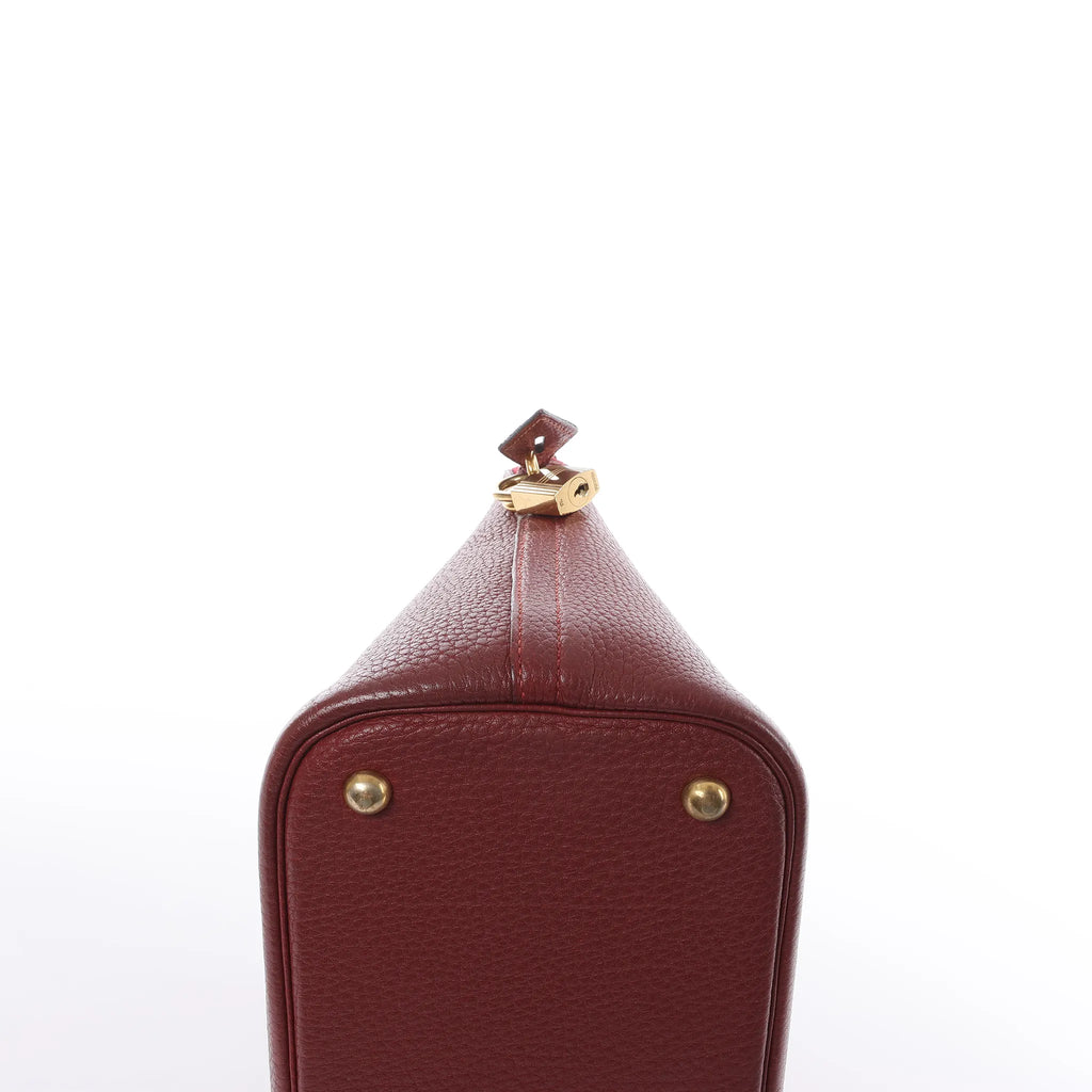 HERMES Bolide 35 Fjord Handbag in Rouge Casaque ○Y:1995