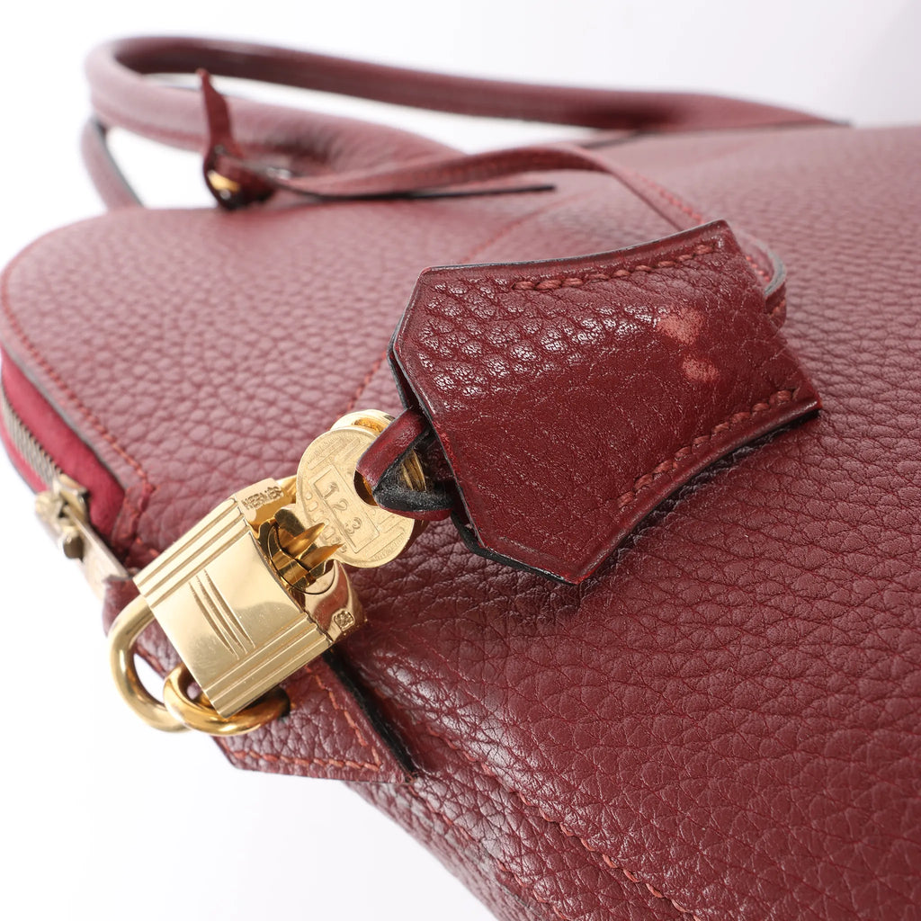 HERMES Bolide 35 Fjord Handbag in Rouge Casaque ○Y:1995